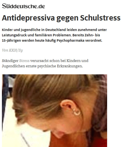 Süddeutsche: Antidepressive gegen Schulstress